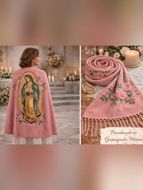 Virgen de Guadalupe Religious Rebozo,  shawl, pashmina,  scarf, chal